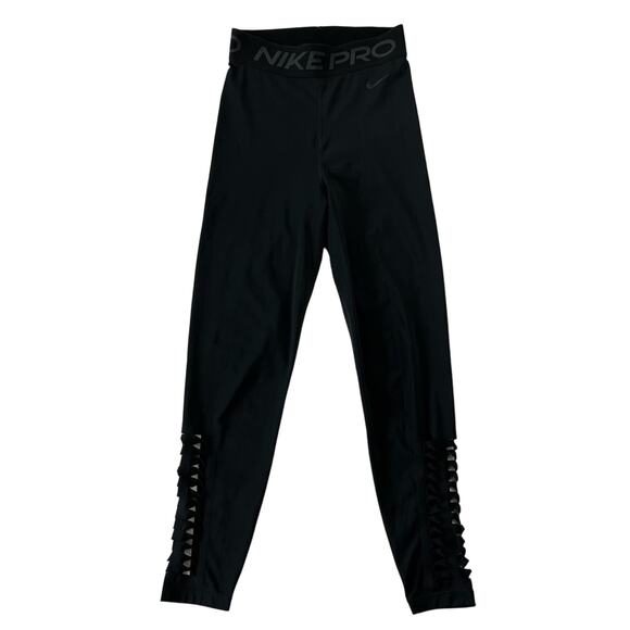 Nike Pro Women's Leggings Small Black with Calf Cutout Details - Picture 1 of 6